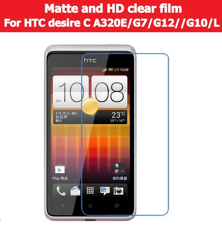 HD Clear Glossy Film For HTC Desire C A320E G7 A8180 S G12 s510e G10 L Matte of Anti-Glare LCD panel guard+Clean cloth | Мобильные