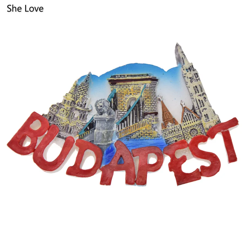 She Love Budapest, Венгерская смола, 3D Магнитная Наклейка на холодильник, подарок для путешествий, сувенирное украшение