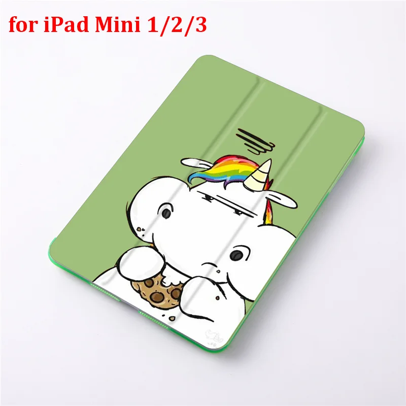 QIPB001B200072 Чехол-книжка с единорогом для iPad Mini 5 4 3 2 1, чехол для планшета, защитный чехол для iPad Mini 1 2 3 из искусственной кожи - Цвет: QIPB001B200072