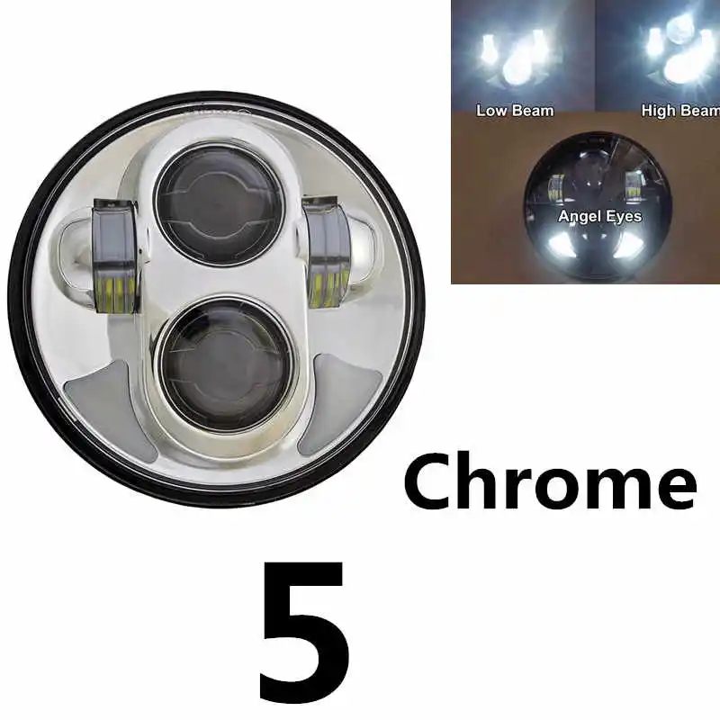Фара головного света мотоциклетная H4 5 3/4 дюйма 75 RGB светодиодный с пультом ДУ|drl