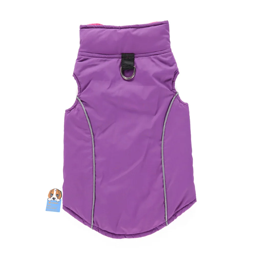 Двусторонняя одежда для домашних животных собак холодной погоды с флисовой