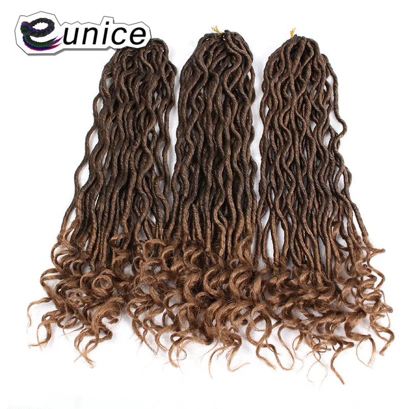 20 дюймов Faux locs Curly End крючком коса Омбре волосы для наращивания с волокном