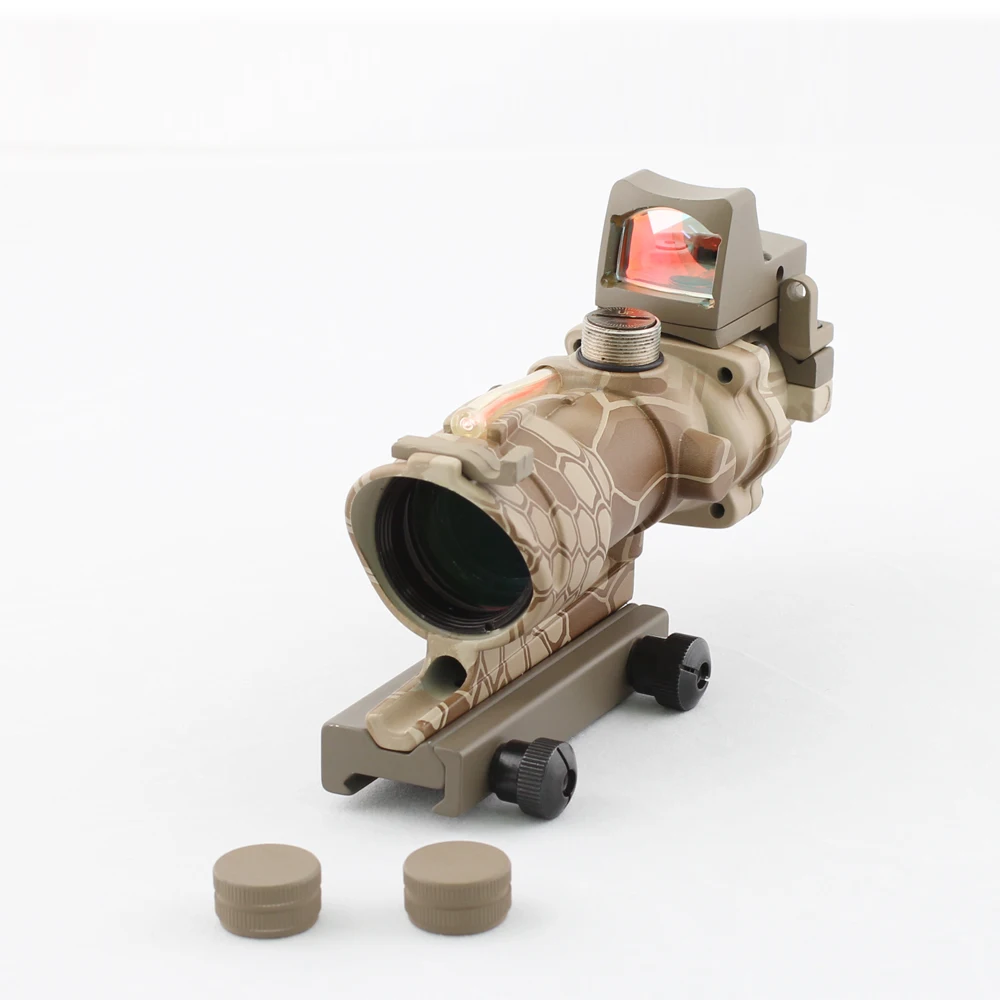 SPINA Оптика Тактический ACOG 4X32 стиль волоконный источник Красная светящаяся