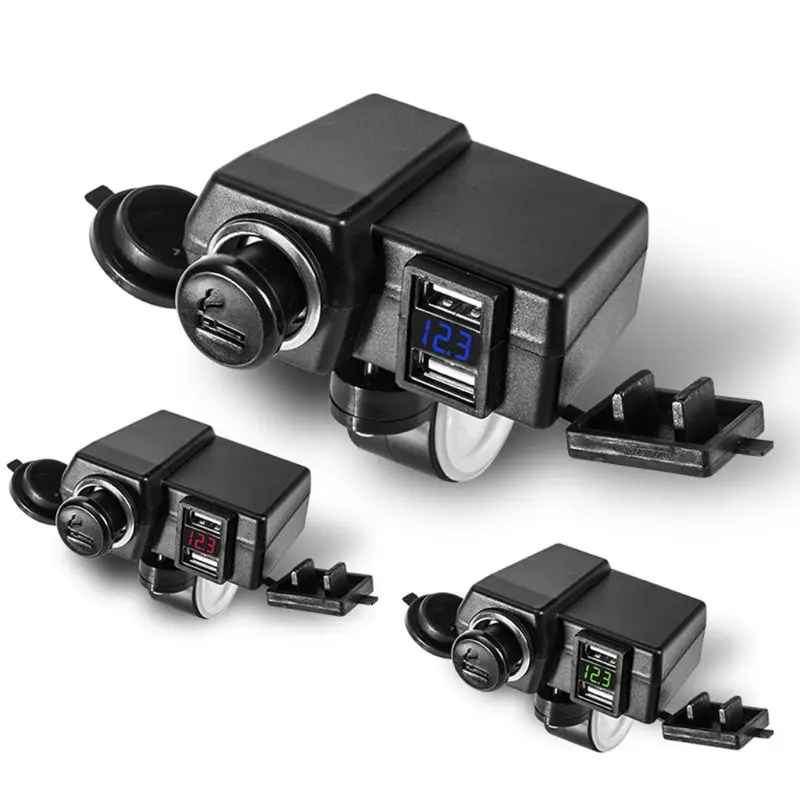 Мотоцикл Разветвитель Прикуривателя Мощность адаптер с 4.2A Dual USB Зарядное устройство DC 5 В мотоцикл прикуривателя