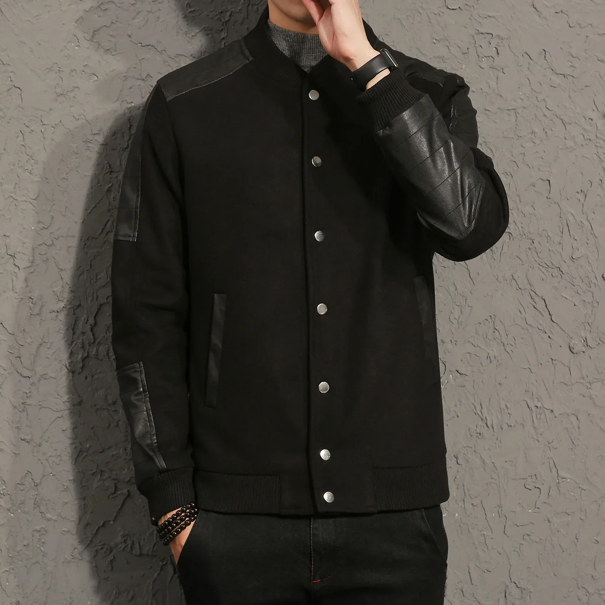 MRMT 2022 Brand Men's Woolen Jackets Men Splicing Overcoat for Male Coat Jacket Man Woollen Outer Wear Clothing | Мужская одежда