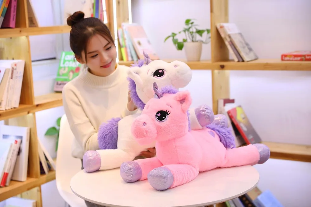 

2019new 60cm/80cm/110cm 2019 new big unicorn white horse plush toys cute baby plush toys birthday gifts home furnishings