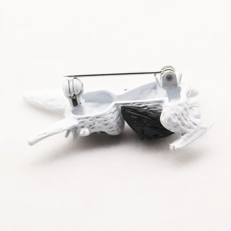 RHao Lovely Rabbit Brooches pins Cute Black White Enamel Animal brooches for Women Men Coat Sweater Clothes jewelry | Украшения и