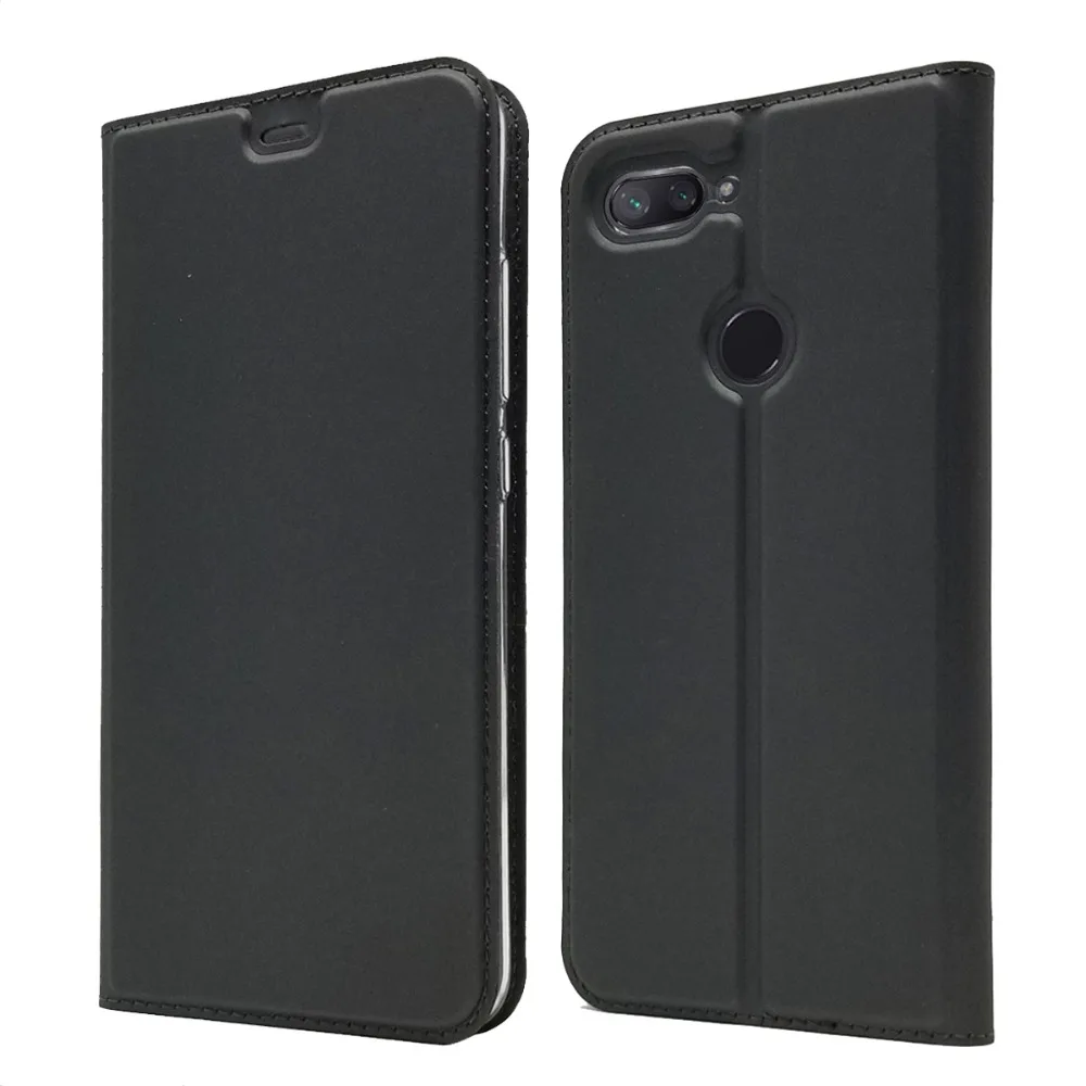 Ультратонкий чехол-книжка из искусственной кожи с подставкой для Xiaomi Mi 8 Lite
