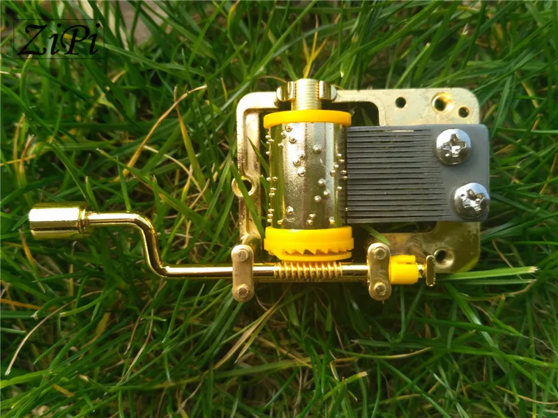 Золото DIY рукоятка движения части Hurdy-guurdy DIY музыкальная шкатулка набор движений 18 мелодий красивая мелодия подарок