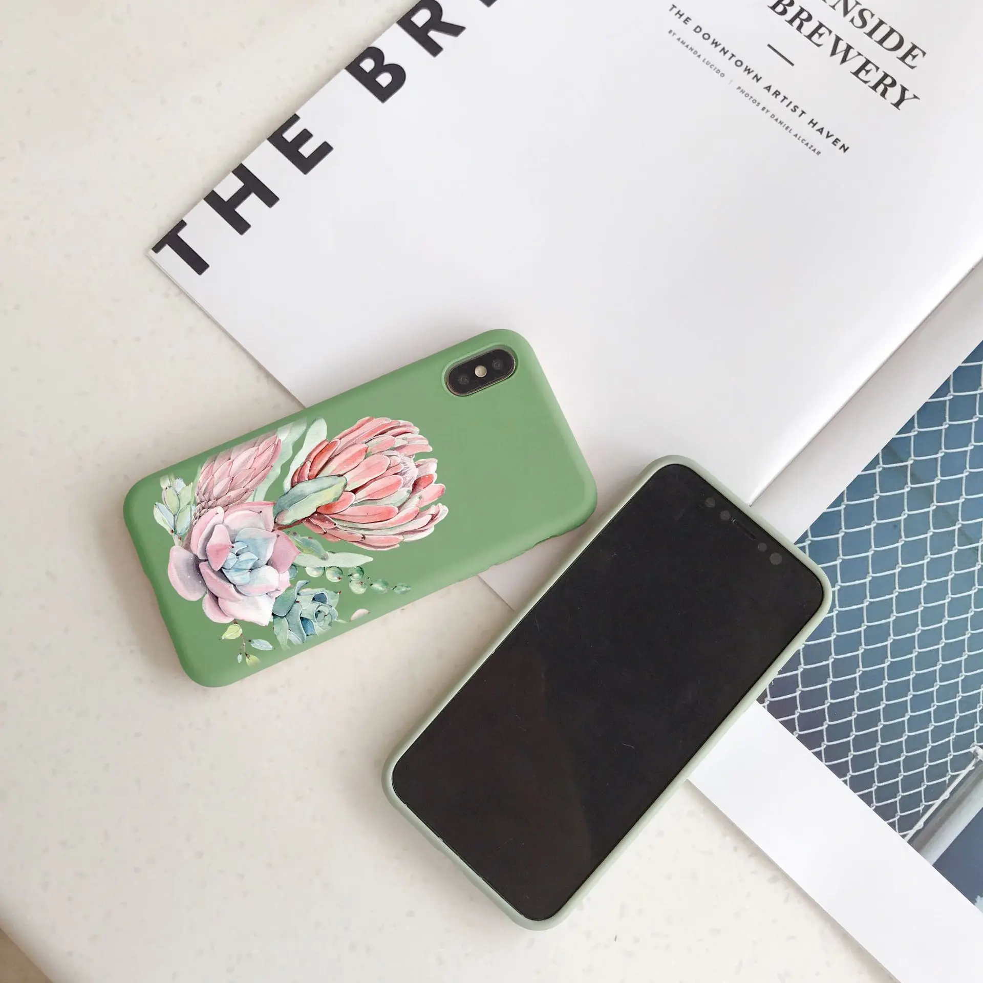 Простой стиль цветы прозрачный мягкий TPU чехол для IPhone X 6 6S 7 8 Plus телефона Iphone XR XS Max