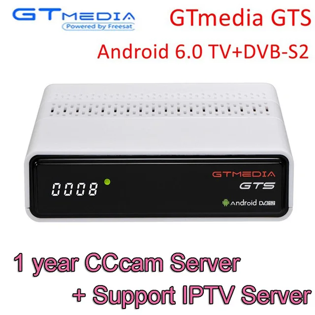 Freesat GTmedia GTS Android 6.0 4K Smart TV BOX Amlogic S905D Combo DVB-S2 Satellite Receiver 2G/8GB BT4.0 Set top box cccam m3u