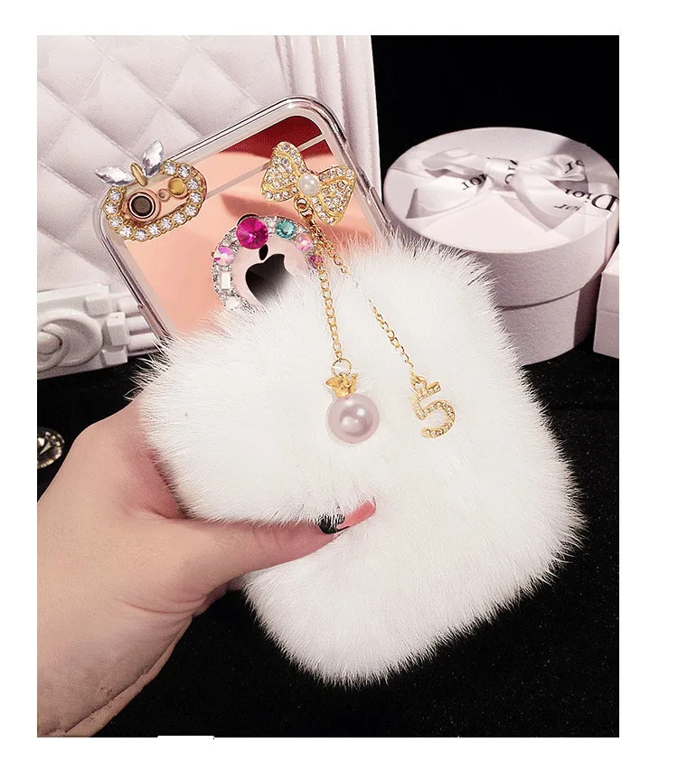 Роскошные блестящие теплые мягкие чехлы для телефонов с бантиком и кисточками из