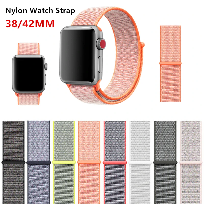 Последние обновления Тканые нейлоновые Ремешки для наручных часов iWatch Apple Watch Sport