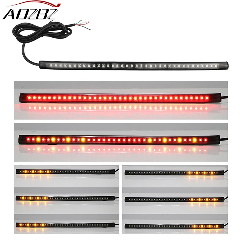 

AOZBZ 36pcs Leds Strip Light for Most 12V Car Motorcycle Tail Brake Stop Light Bar Flowing Turn Signal Lights Car Lamp