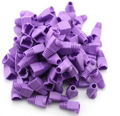 Новые 6 цветов 100x RJ45 Cat6 Cat5E вилки Ethernet сетевой кабель натяжения сапоги RJ45 Вилки гнездо загрузки шапки RJ-45 разъем - Цвет: 5