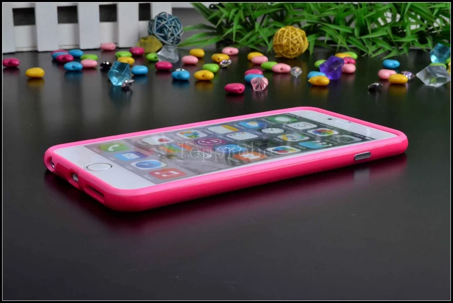 Двойной гибридный проданный цветной каркас ТПУ защитный бампер для Iphone 6 Plus 6s Plus 5," мягкий силиконовый бампер чехол 10-цвет s