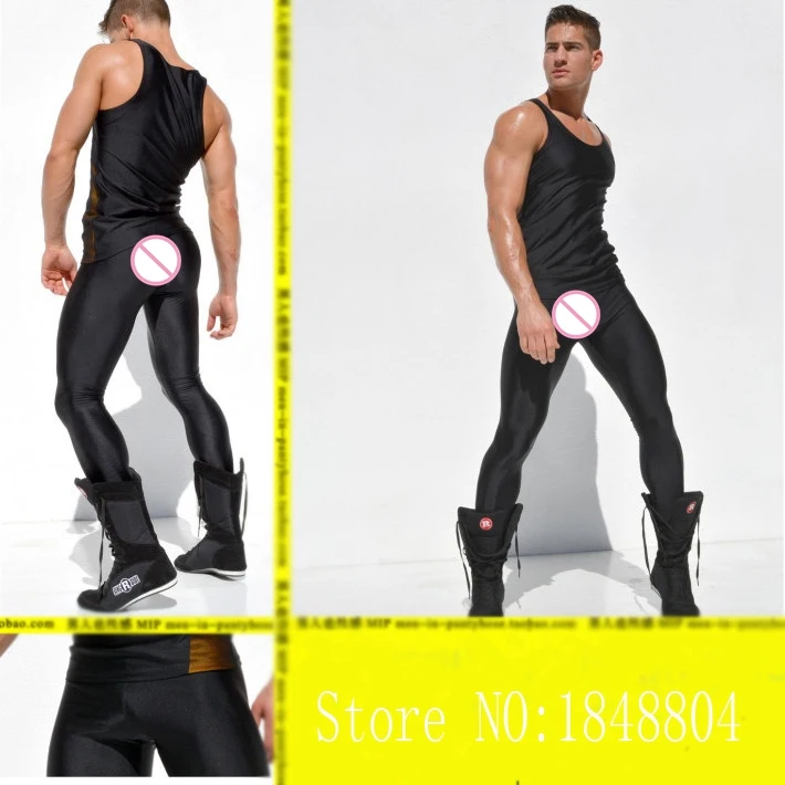 Мужские ультраблестящие эластичные брюки до щиколотки мужские леггинсы длиной