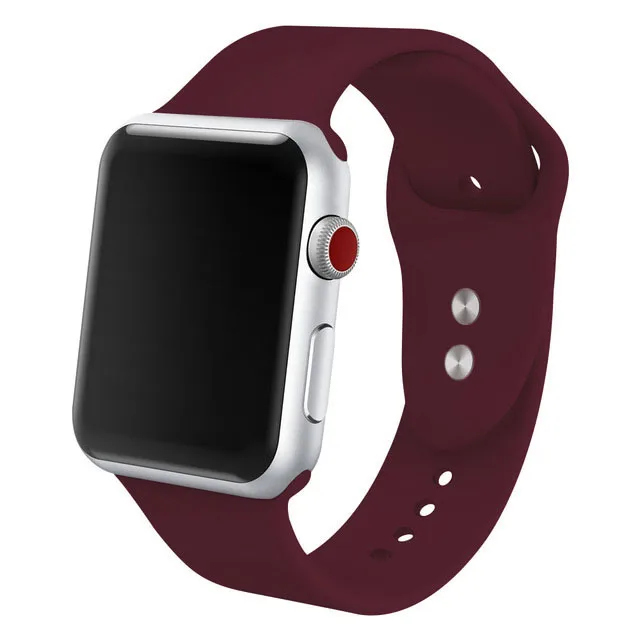 Мягкий силиконовый сменный спортивный ремешок для 38 мм Apple Watch Series4 3 2 1 42 мм наручный браслет ремешок для iWatch Sports Edition - Цвет ремешка: NO.37.Dull-Red