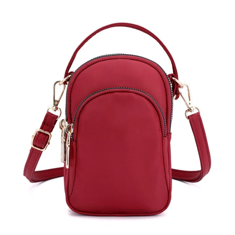 

7 Colors Mini Bag Trend Single Shoulder Messenger Bag Light Waterproof Nylon Zipper Cloth Phone Key Case