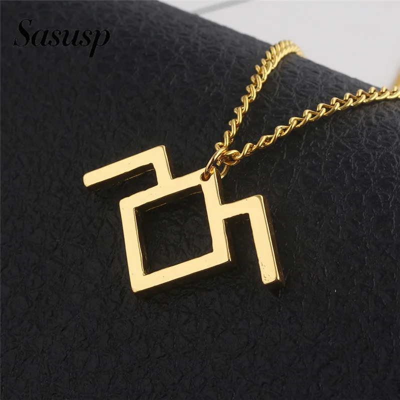 Sasusp Simple Twin Peaks Pendant Necklace Gold Sliver Colors Geometric Jewelry Sweater Chain Lovers Gift Orbis | Украшения и