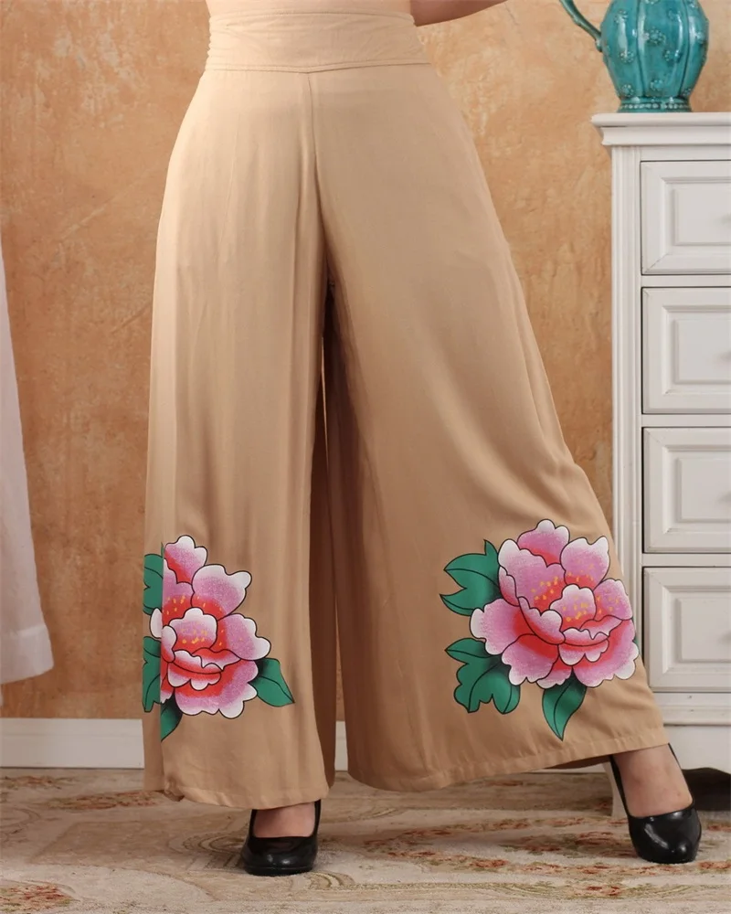 Женские элегантные эластичные брюки Капри цвета хаки на осень и весну широкие с