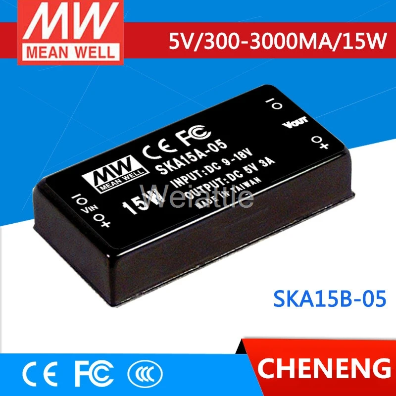 MEAN WELL Оригинал SKA15B 05 5V 3000mA meanwell SKA15 15W DC Регулируемый одиночный выходной