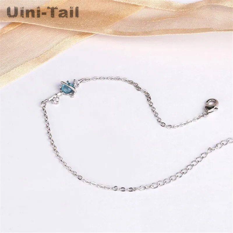 Uini Tail новинка хит 925 пробы серебряный мечта Вселенная planet key браслет синие