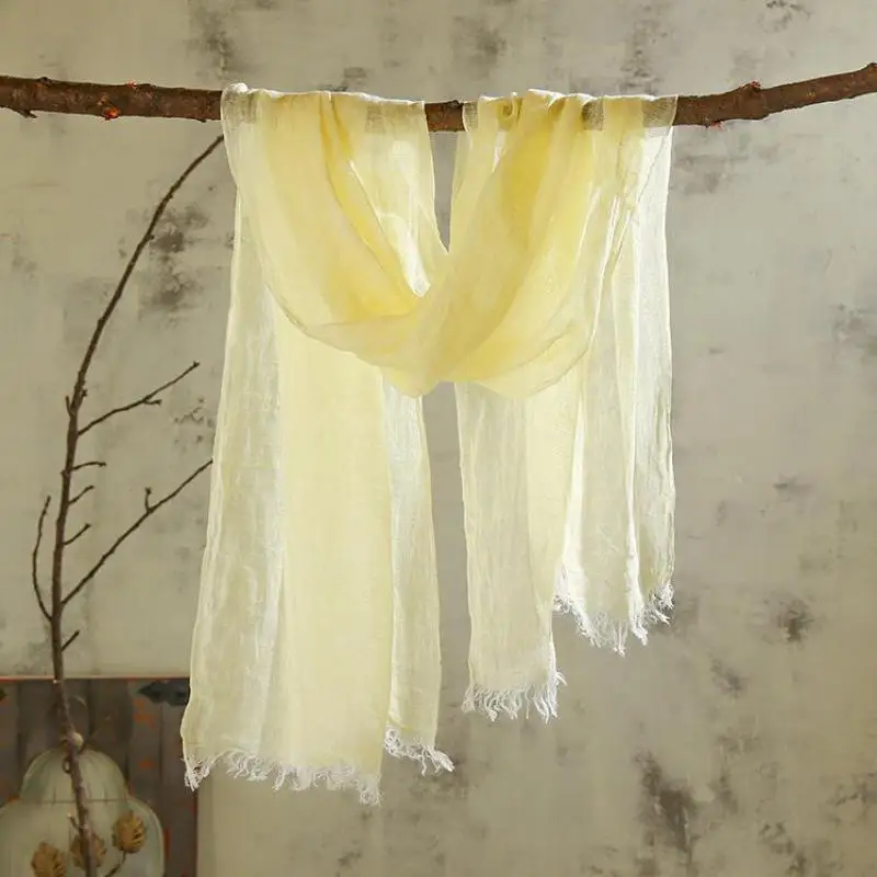 Unisex Style spring summer autumn winter Scarf Cotton And Linen Solid Color long women's scarves shawl fashion men scarf |