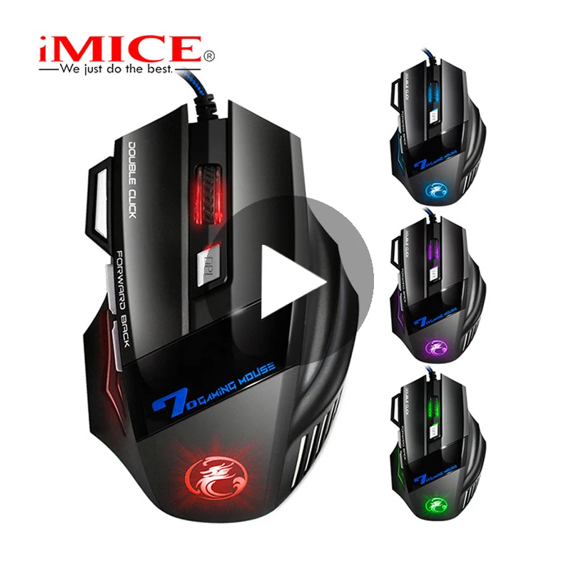 IMice X7 Бесшумная игровая мышь для геймера проводная компьютера ПК ноутбука