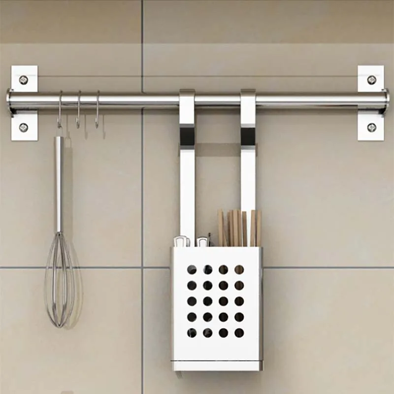 Spoon Rack no bar Кухонный стеллаж из нержавеющей стали DIY SUS 304 настенная кухонная полка из нержавеющей стали, кухонный держатель Органайзер - Цвет: Spoon Rack no bar