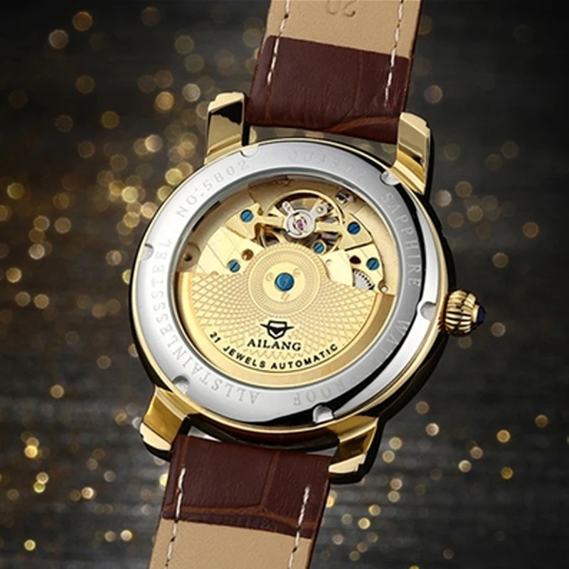 AILANG Flying Tourbillon Мужские часы, автоматические механические часы со скелетом, мужские водонепроницаемые Авто-зазоры Horloges Mannen, Прямая поставка