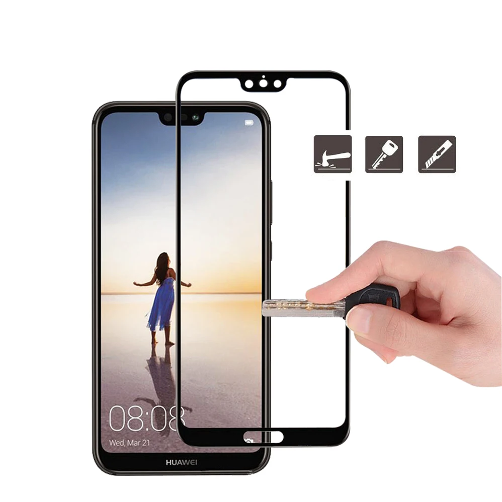Прозрачная мягкая задняя крышка из ТПУ для Huawei P20 / Pro 9H 0 3 мм полное покрытие