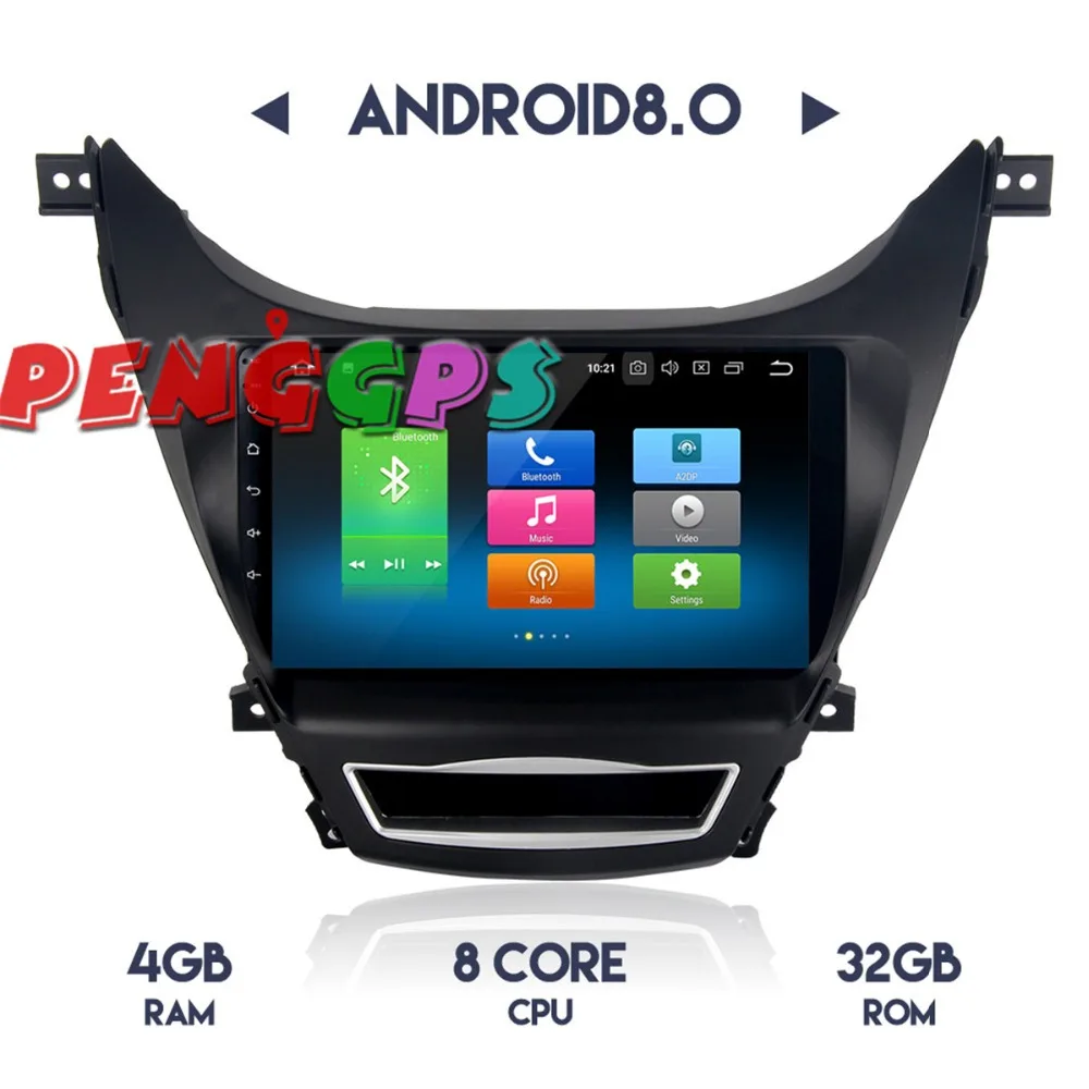 2 din Android 8 0 7 1 автомобильный dvd плеер радио gps навигация для hyundai Elantra 2011 2014 Avante