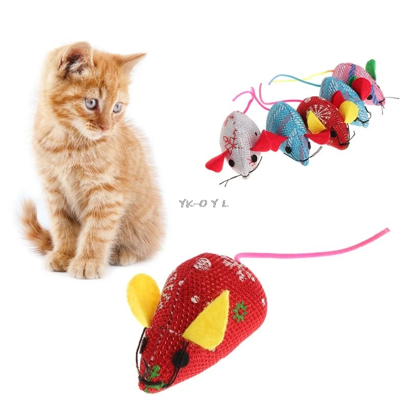 5 шт. игрушки для кошек Рождественская мышка кошачьи любимцы котята