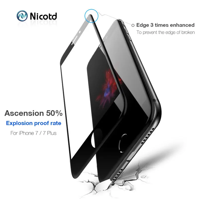 5D Tempered Glass for iPhone 8 Screen Protector 6 6s Plus Phone Protective on the 7 X | Мобильные телефоны и аксессуары