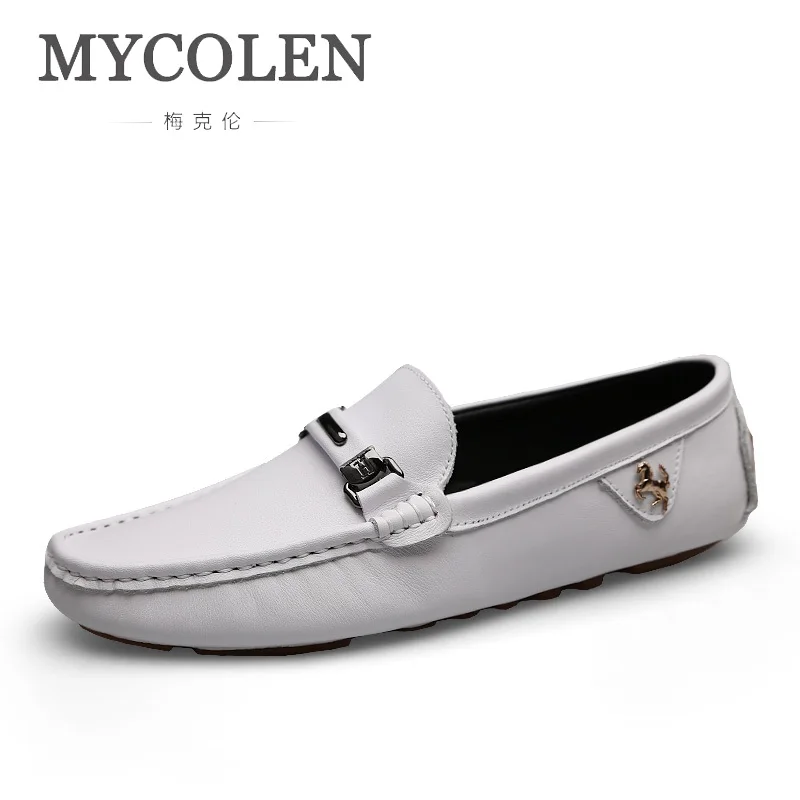 MYCOLEN/Новинка 2018 года женская обувь повседневные Мокасины женские лоферы кожаная