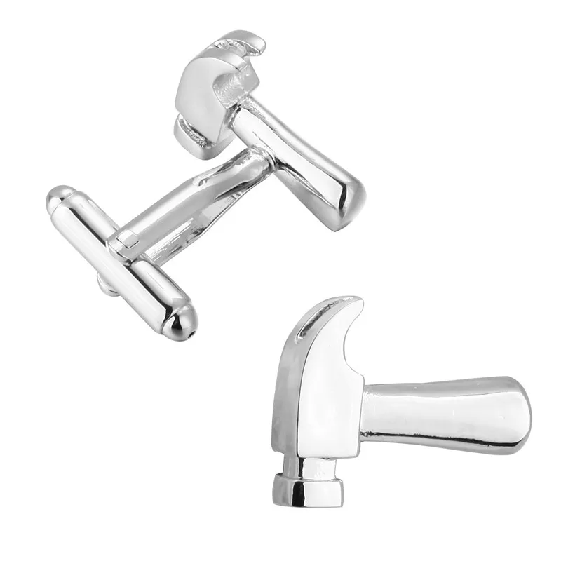 Запонки молотки из серебристой меди Дизайн Инструмента лучший подарок для