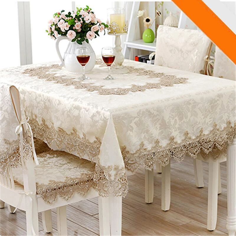 

European Jacquard Table Cloth Classical Rectangle Tablecloths For Events Chair Covers Lace Table Microwave Oven Cover Nappe Noel