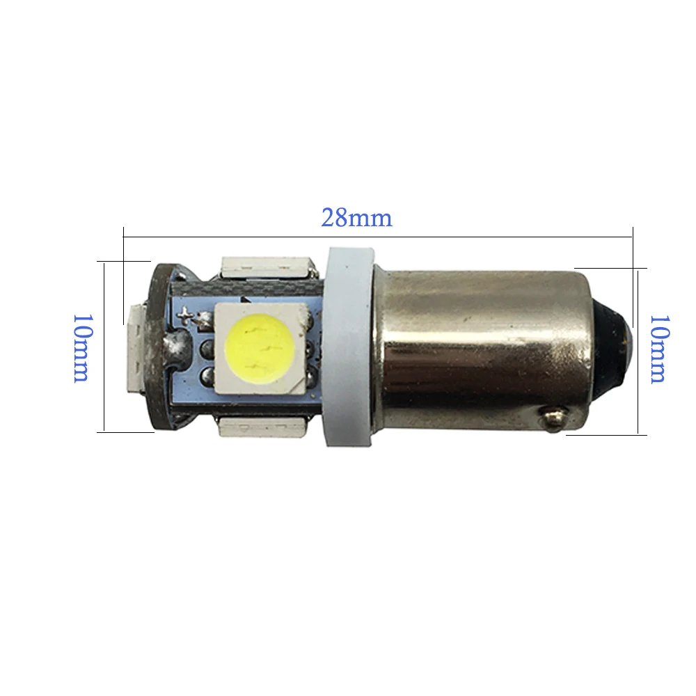 Бесплатная доставка! 10 шт. T11 T4W H6W 363 белый 5050 SMD 5 светодиодов 233 BA9S задняя крышка