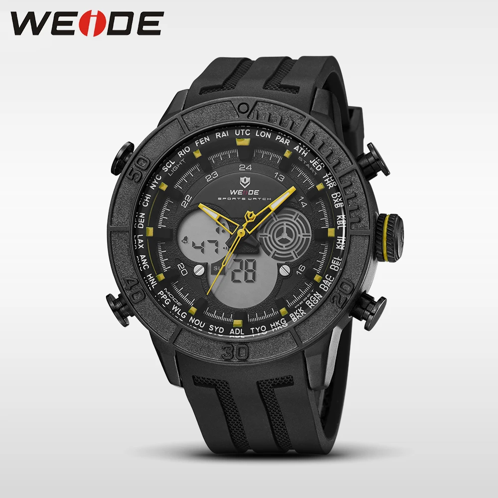 WEIDE натуральная люксовый бренд аналоговые спортивные часы цифровые светодиодные