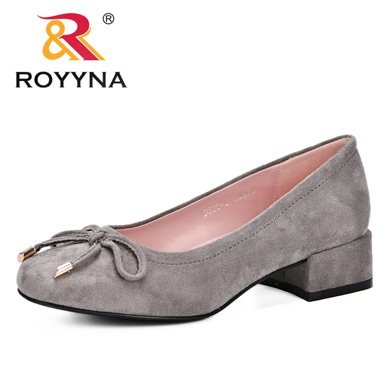 ROYYNA/ г.; обувь на высоком каблуке; женские туфли-лодочки; тонкие женские модельные туфли из флока; женские туфли-лодочки на толстом каблуке с круглым носком на квадратном каблуке; удобные