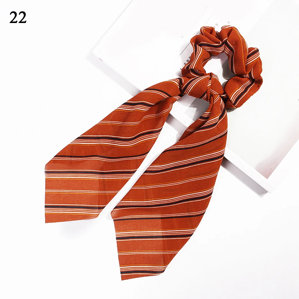 22 Бохо принт конский хвост шарф бант эластичная лента для волос резинки для волос печатные амулеты Леди Горячая Распродажа шикарные женские Ленточные резинки для волос - Цвет: 22