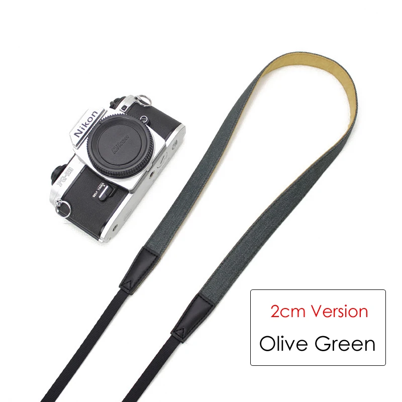 2cm Olive Green Ручной работы ретро ковбойский хлопковый ремешок для зеркального фотоаппарата камера художественный плечевой шейный ремень нейлоновый Для беззеркальных цифровых камер Canon Nikon - Цвет: 2cm Olive Green