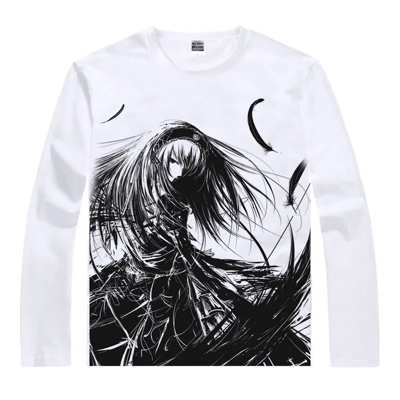 Аниме рубашка Coolprint Rozen Maiden футболки в разных стилях с длинным рукавом Suigintou Suiseiseki