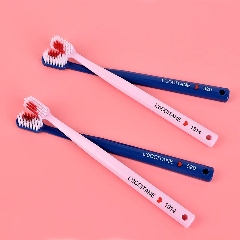 2 штуки упак. влюбленная пара бамбуковых угольных зубных щеток портативная