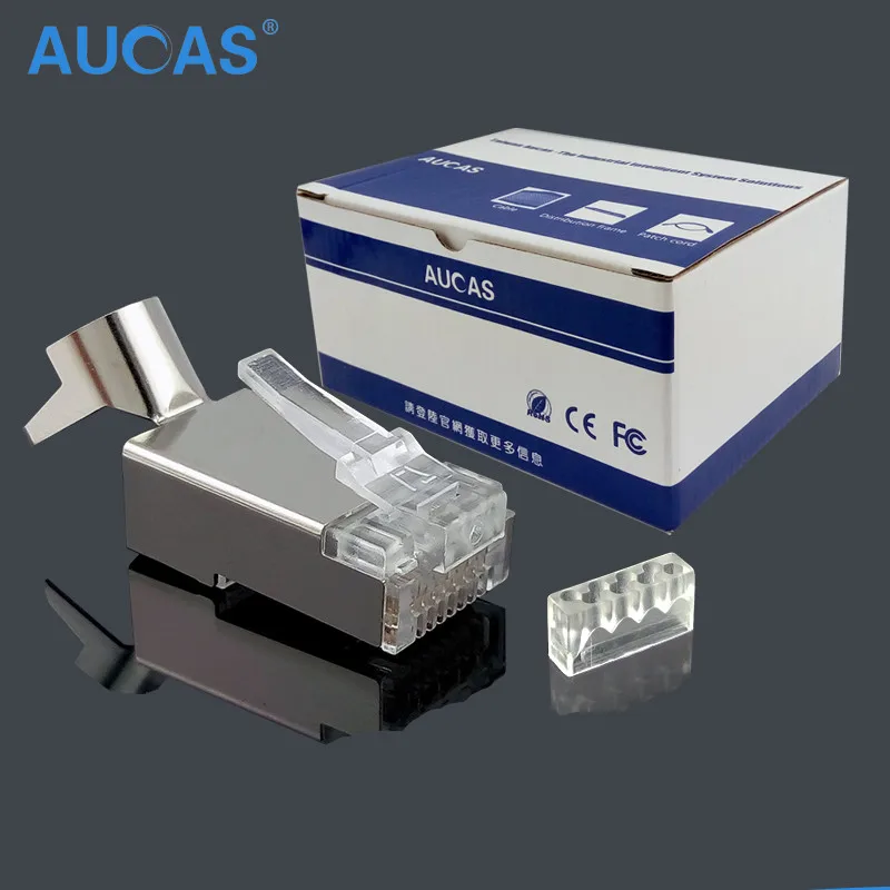 50 шт./лот CAT7 RJ45 разъем Щит FTP штекер 8P8C сети модульный для кабеля Ethernet|cat7 rj45|shield