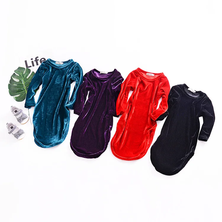 Осеннее однотонное праздничное платье принцессы для девочек Детская