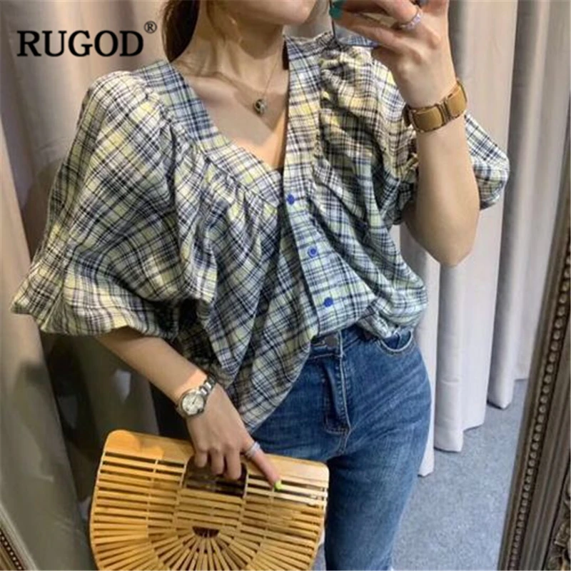 RUGOD 2019 Новое поступление Для женщин с двух сторон носить Рубашки в клетку