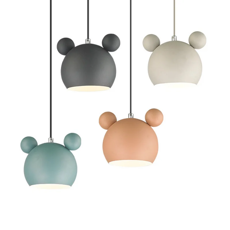 

Nordic Mickey Macaron color lamp restaurant study bedroom children's room cartoon Pendant Lights WF4111033