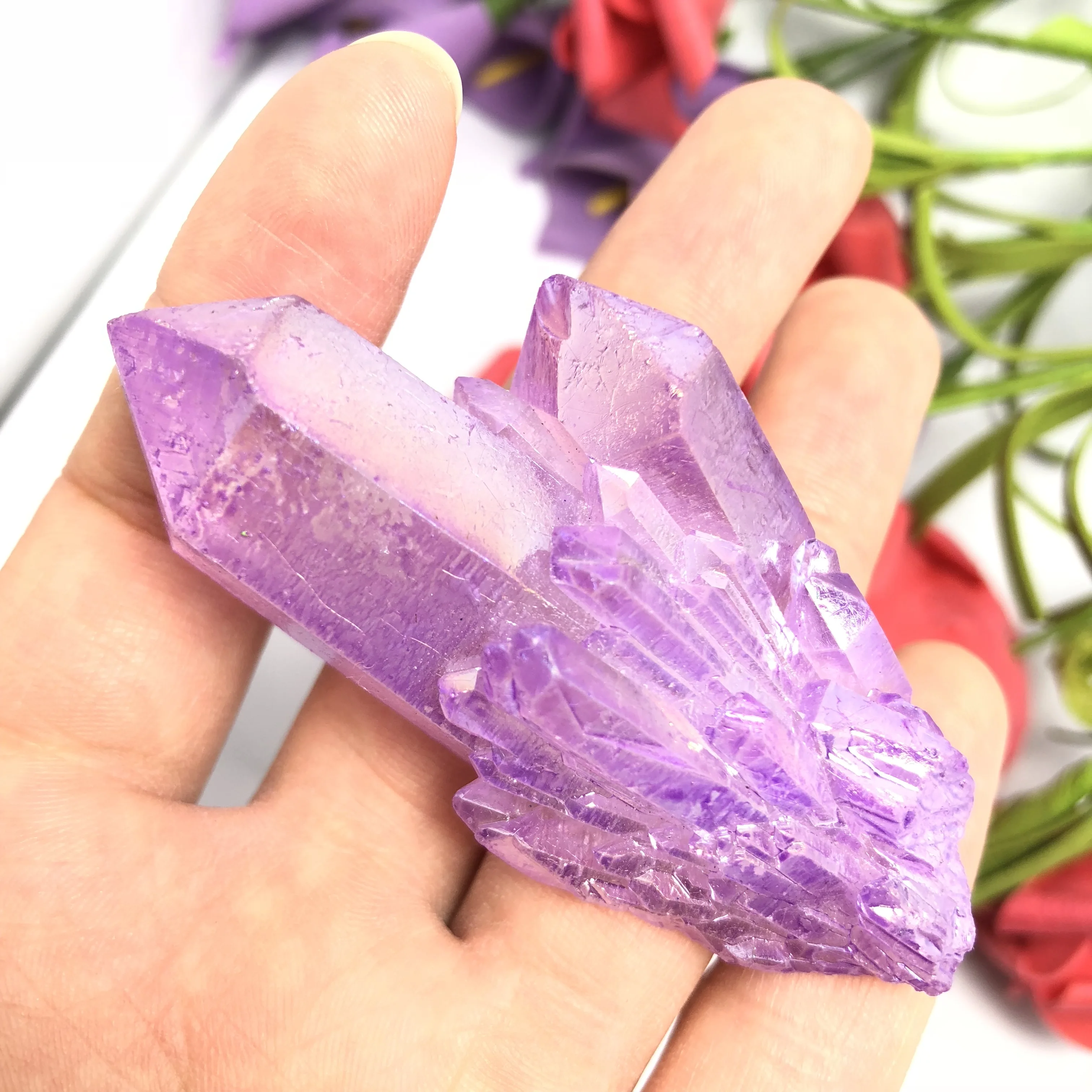 Аура кварцевый кристалл кластер Ангел натуральный Druzy Geode образцы минералов для